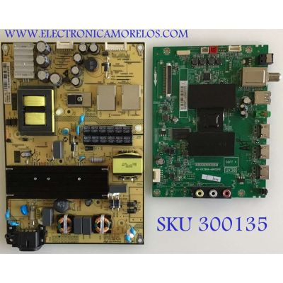 KIT DE TARJETAS PARA TV TCL / MAIN T8-55NA1G-MA1 / 40-UX38NA-MAG2HG / FUENTE 81-PBE050-H92 / SHG5504B03-101H / PANEL LVF550CS0T / MODELO 55FS3750